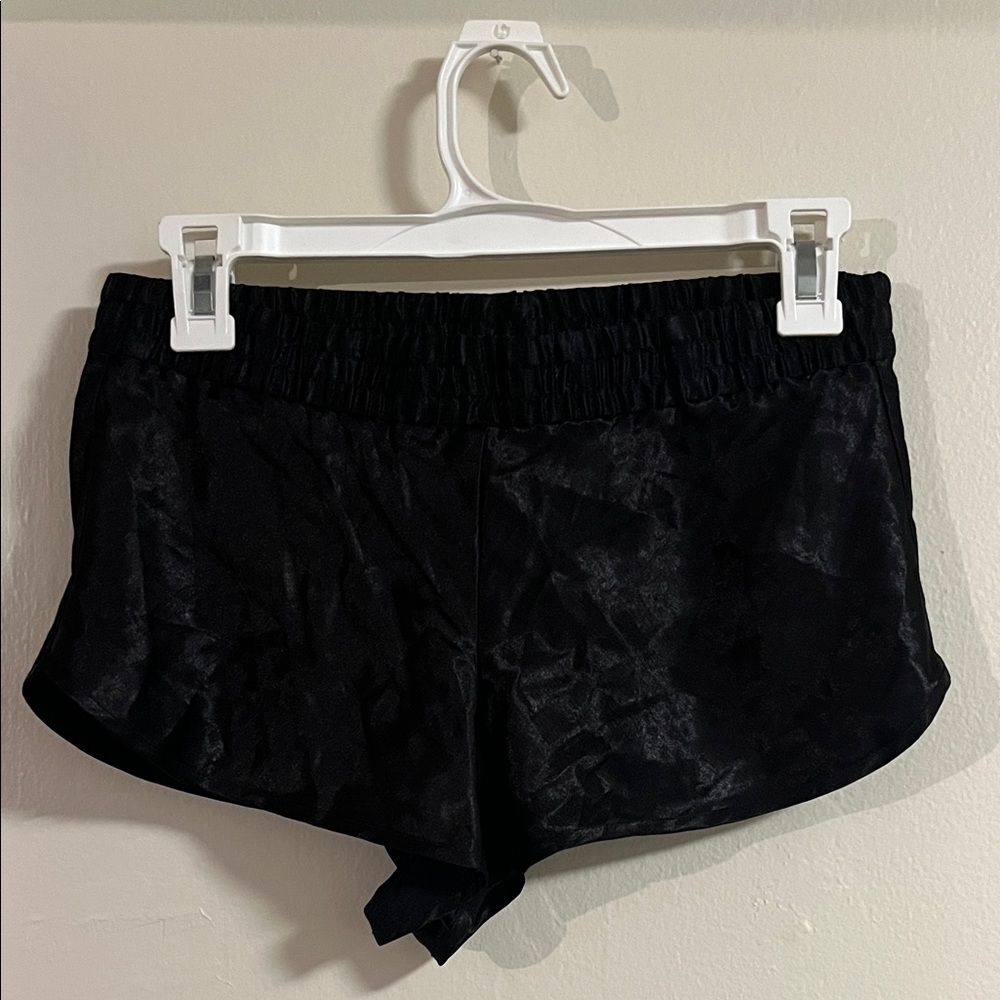 Black Satin Shorts